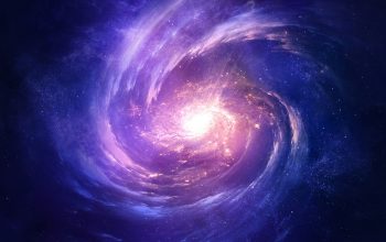 Wallpaper A Purple and Blue Spiral Galaxy