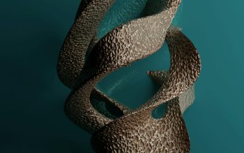 Wallpaper A Sculpture of a Snake on a Blue Background