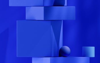 Wallpaper A Blue Abstract Painting with a Sphere