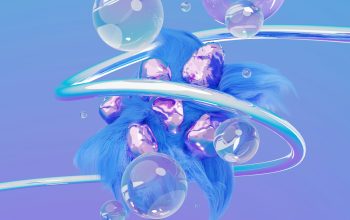 Wallpaper A Bunch of Bubbles Floating in the Air