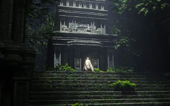 Wallpaper A Woman on a Staircase