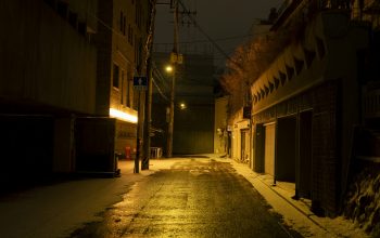 Wallpaper A Dark Street at Night