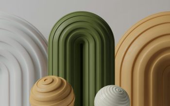 Wallpaper A Row of Colorful Vases