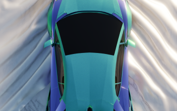 Wallpaper An Aerial View of a Car in a Body of Water