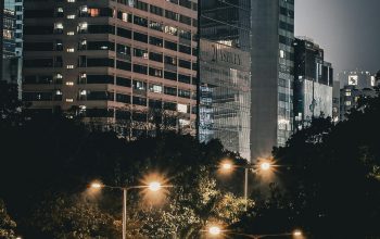 Wallpaper Nighttime City Lights and Buildings