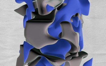 Wallpaper Abstract Shapes in Shades of Blue and Gray