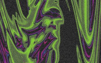 Wallpaper Green, Purple, and Black Abstract Digital Art