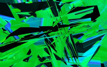 Wallpaper Green, Blue, and Black Abstract Geometric Shapes