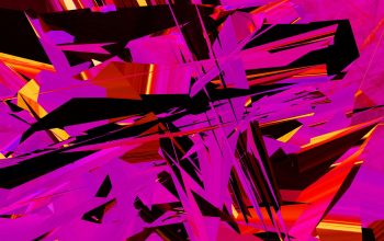 Wallpaper Abstract Art Featuring Vibrant Pink and Orange Shards