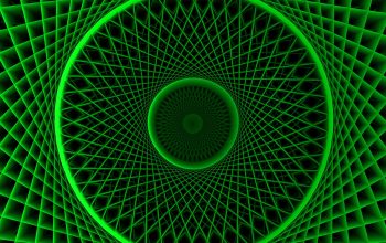Wallpaper Green, Geometric, Tunnel-like Structure Spirals Inward