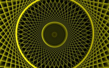 Wallpaper Abstract Yellow Grid Pattern Creating a Tunnel Effect