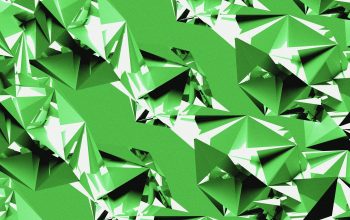 Wallpaper Green Geometric Shapes on a Green Background