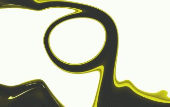 Wallpaper Abstract Art with Black and Yellow Liquid Shapes