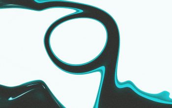 Wallpaper Abstract Shapes with Bright Teal Outlines