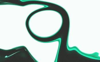 Wallpaper Green and Black Fluid Shapes on White Background