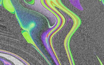 Wallpaper Abstract Art with Colorful, Wavy Lines