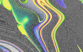 Wallpaper Abstract Art with Vibrant Colors and Wavy Lines