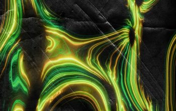 Wallpaper Glowing Green Lines on a Dark, Textured Background