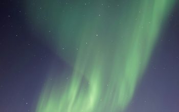 Wallpaper Aurora Lights Above Mountain