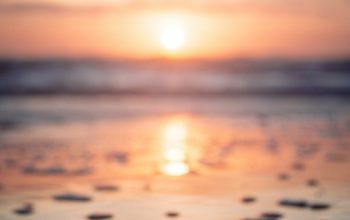 Wallpaper Reflection of Sunset on Beachshore