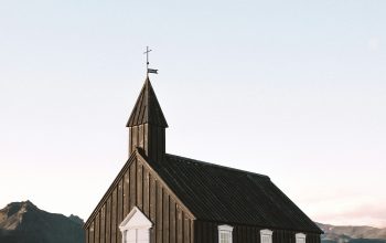 Wallpaper Black and White Wooden Church