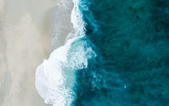 Wallpaper Aerial Photo of Seashore