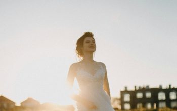 Wallpaper Woman in White Spaghetti Strap Dress Smiling During Daytime