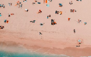Wallpaper Bird’s-Eye View Seashore People
