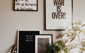 Wallpaper War is Over Sign on Wall Inside Room