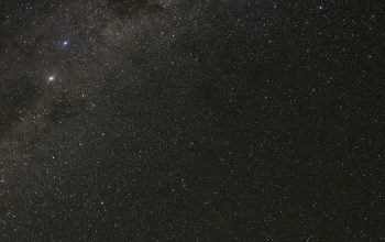 Wallpaper Silhouette of Mountain Under Starry Night