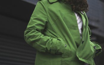 Wallpaper A Woman Wearing a Green Jacket and Sunglasses