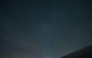 Wallpaper A Person Standing in a Starry Night Field