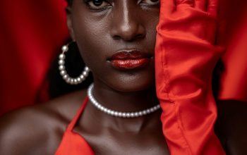 Wallpaper A Woman in a Red Dress