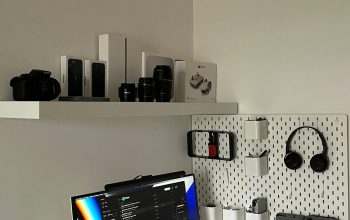 Wallpaper A White Desk with a Computer