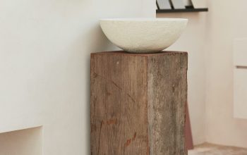 Wallpaper A White Bowl on a Wooden Stand