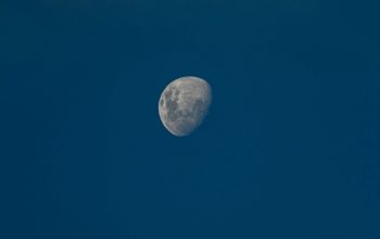 Wallpaper A Full Moon in the Blue Sky