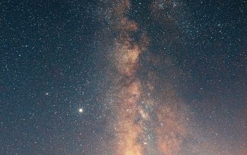 Wallpaper The Milky Way Shines Brightly Above the Mountains