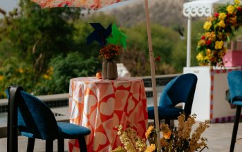 Wallpaper A Beautifully Decorated Outdoor Event with Colorful Decor