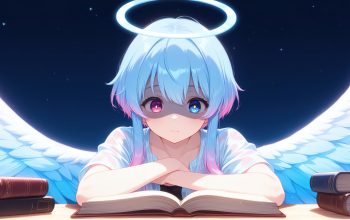 Wallpaper Angel Wings Halo Anime Girl