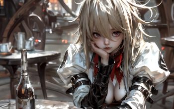 Wallpaper Anime Girl At Bar