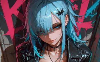 Wallpaper Anime Girl Blue Hair