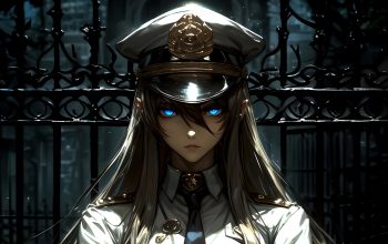 Wallpaper Anime Girl Cop Blue Eyes
