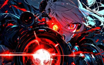 Wallpaper Anime Girl Cyberpunk Cannon