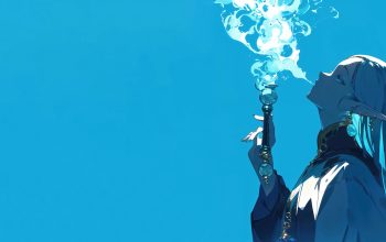 Wallpaper Anime Girl Elf Smoking