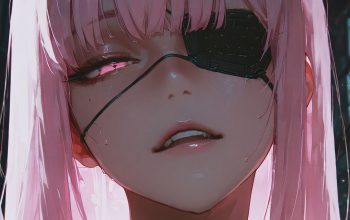 Wallpaper Anime Girl Eyepatch Pink Hair