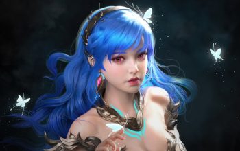 Wallpaper Anime Girl Fantasy Blue Eyes CGI