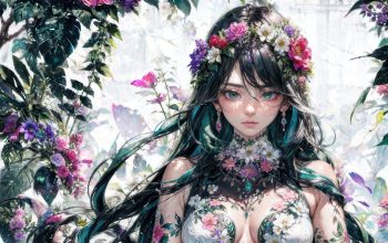 Wallpaper Anime Girl Flowers Fantasy