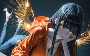 Wallpaper Anime Girl Glowing Eyes