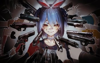 Wallpaper Anime Girl Gun Point