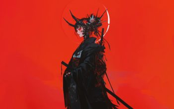 Wallpaper Anime Girl Kimono Horn Sci-Fi